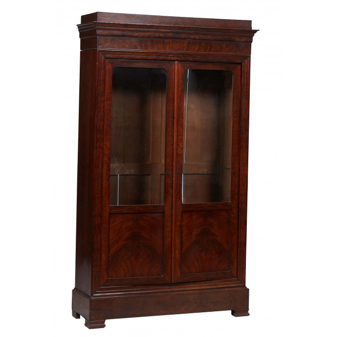 Appraisal: French Louis XVI Style Carved Walnut Bookcase th c with