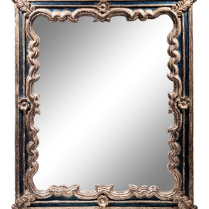 Appraisal: An Italian Baroque Style Blue-Painted and Parcel Gilt Mirror th