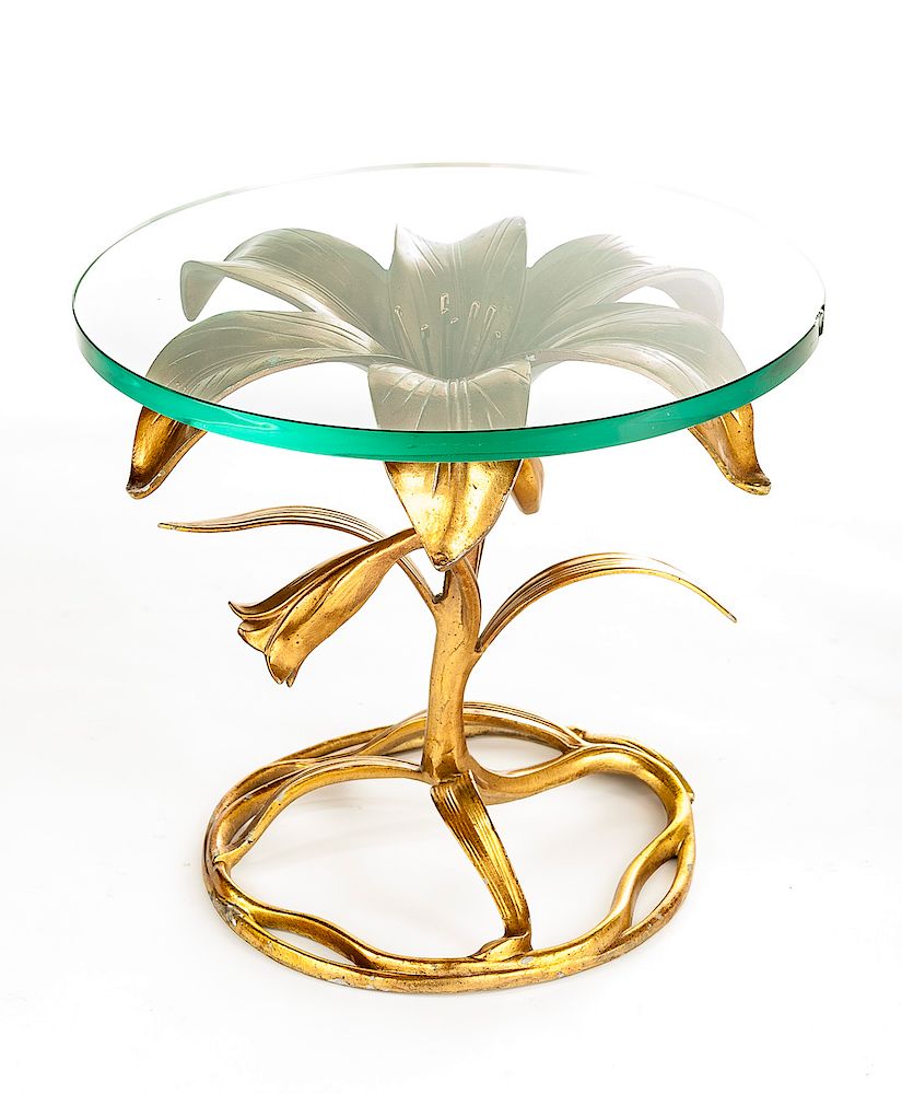 Appraisal: Arthur Court Flower Side Table DESCRIPTION Arhtur Court flower side