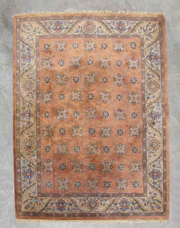 Appraisal: MODERN INDIAN HAND TUFTED WOOL RUG ' '' X '