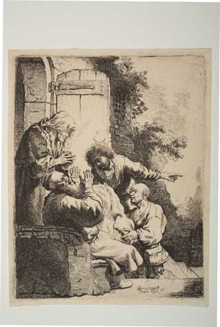 Appraisal: REMBRANDT VAN RIJN Joseph's Coat Brought to Jacob Etching circa