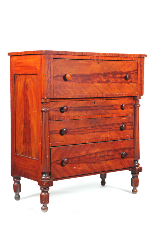 Appraisal: DECORATED CHEST OF DRAWERS Ohio mid th century pine Large