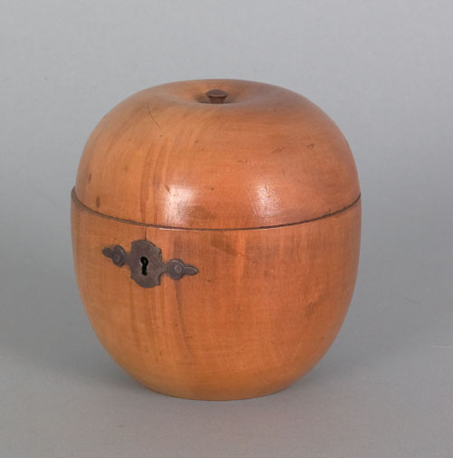 Appraisal: English apple form tea caddy early th c h