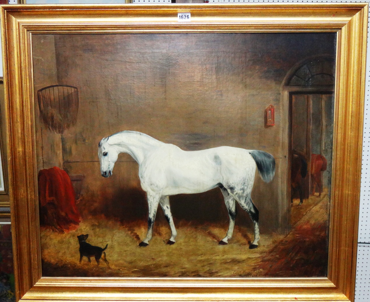 Appraisal: Edward Walter Webb - A grey hunter in a stable