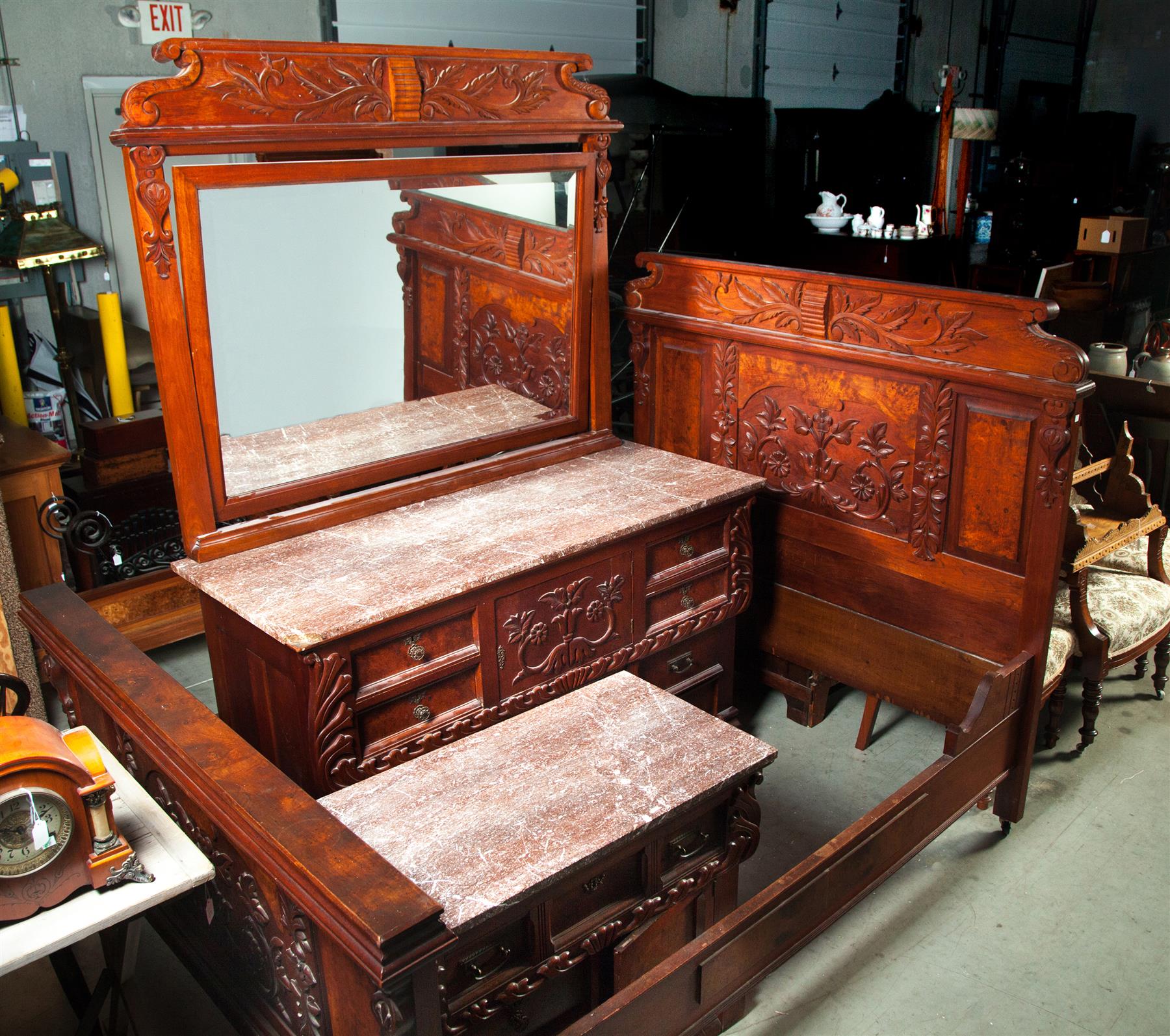 Appraisal: THREE-PIECE VICTORIAN BEDROOM SUITE American th quarter- th century Nicely