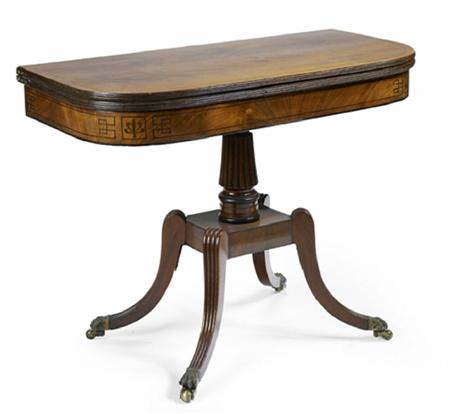 Appraisal: Regency mahogany fold over tea table NOT FOUND