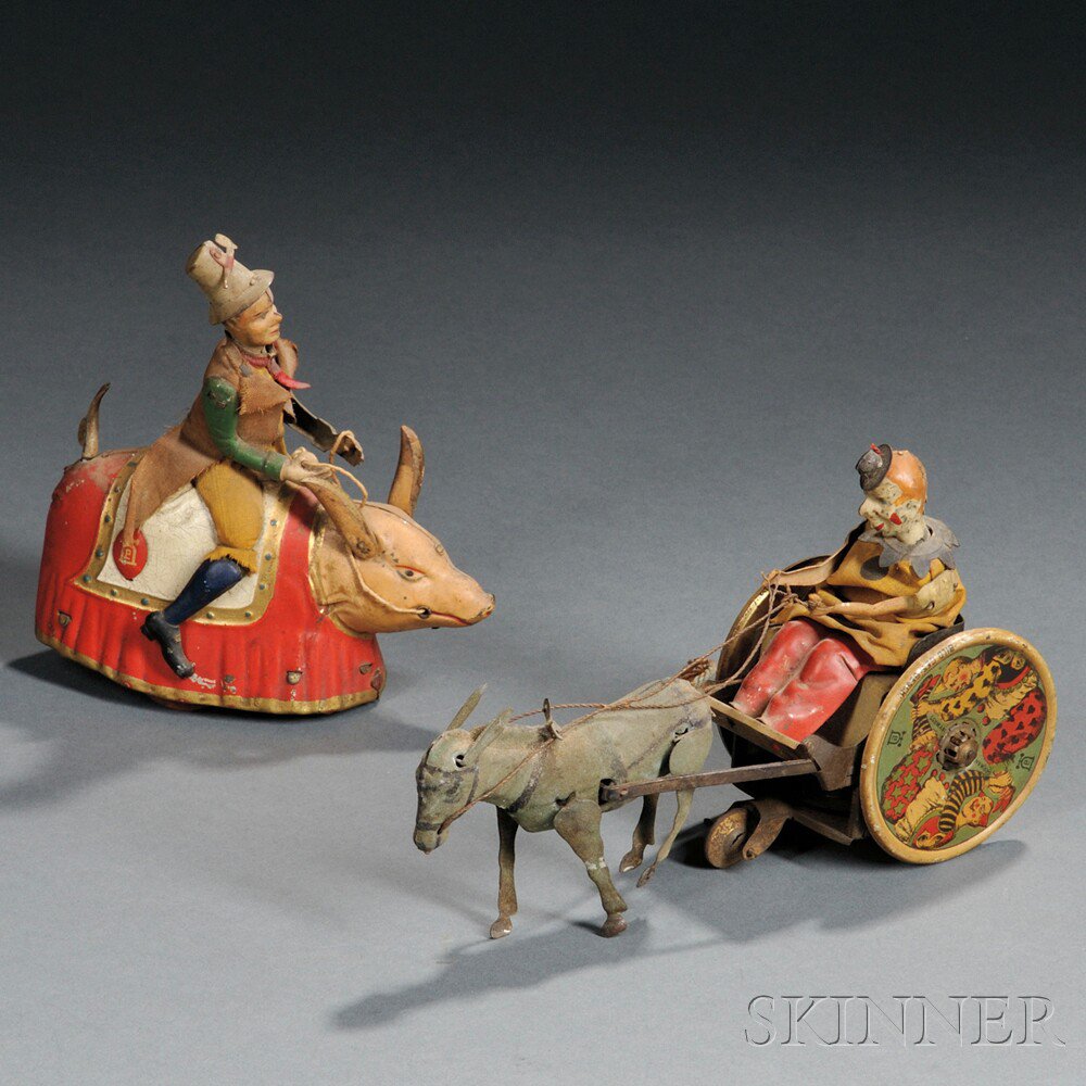 Appraisal: Two Lehmann Circus-themed Wind-up Tin Toys Germany early th century