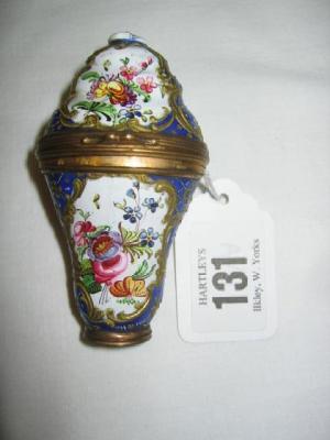 Appraisal: AN ENAMEL ON COPPER SCENT BOTTLE ETUI of shaped form