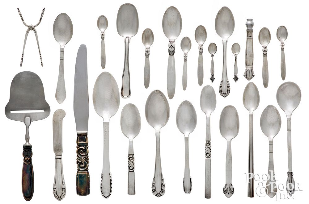 Appraisal: Georg Jensen sterling silver flatware and utensils Assorted Georg Jensen