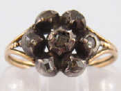 Appraisal: A yellow metal tests carat gold rose cut diamond cluster