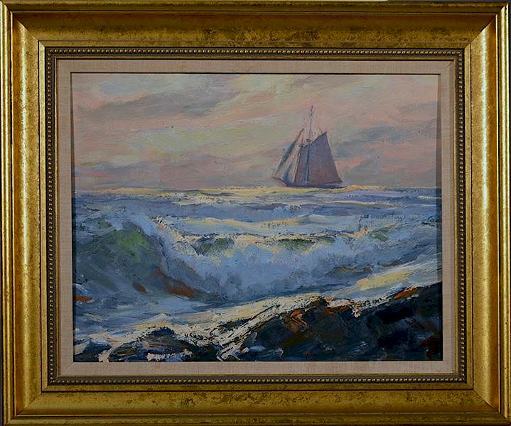 Appraisal: Emile Gruppe Am - x oil on artist board Emile