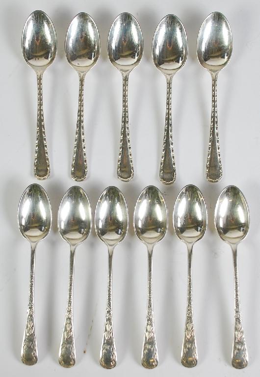 Appraisal: GEORGE V SET OF SIX SILVER TEASPOONS by John Round