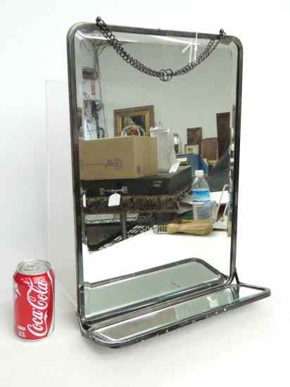 Appraisal: Vintage mirror with folding shelf '' W '' Ht