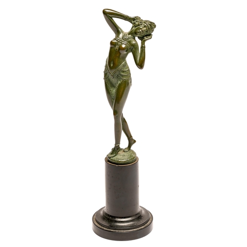 Appraisal: Demetre Chiparus - a miniature bronze statuette of a semi