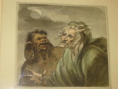 Appraisal: CIRCLE OF HONORE DAUMIER Two Figures by Moonlight unsigned x