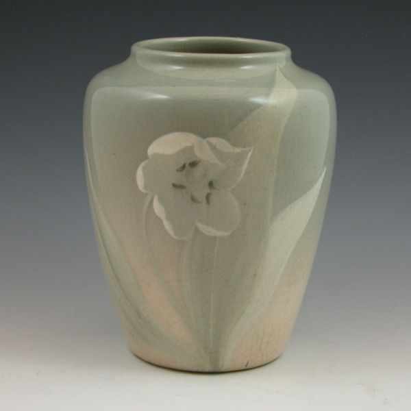 Appraisal: Owens Lotus vase with tulip decoration signed Chilcote Marked Owens