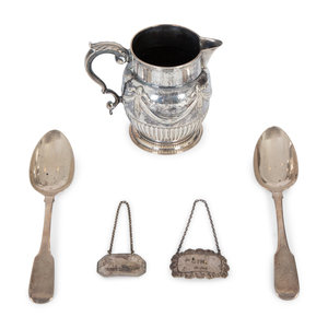 Appraisal: A Group of English and Scottish Silver Items comprising a