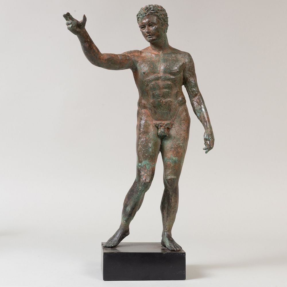 Appraisal: Bronze Figure of a Man After the Antique On a