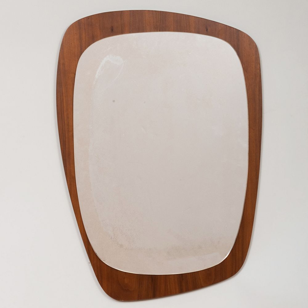 Appraisal: Modern Teak Asymmetrical Mirror x in Property from a Distinguished