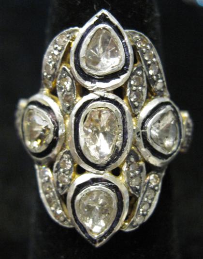 Appraisal: Yellow and white gold and diamond ring to match the