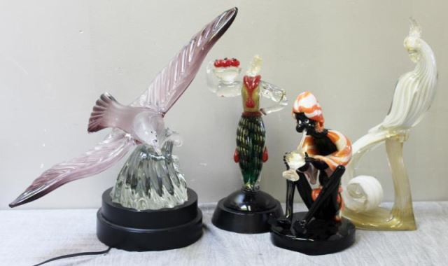 Appraisal: Vintage Murano Glass Figure Lot Includes a snake charmer h