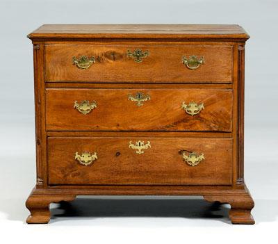 Appraisal: Pennsylvania Chippendale walnut chest molded top over three dovetailed drawers