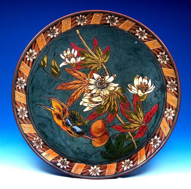 Appraisal: A large Watcombe Pottery charger or wall plate decorated in