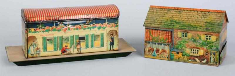 Appraisal: Lot of Biscuit Tin Includes one cottage with handle and