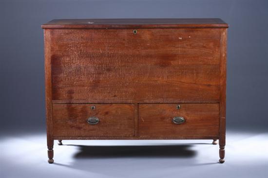 Appraisal: AMERICAN FEDERAL WALNUT BLANKET CHEST late th century Rectangular hinged