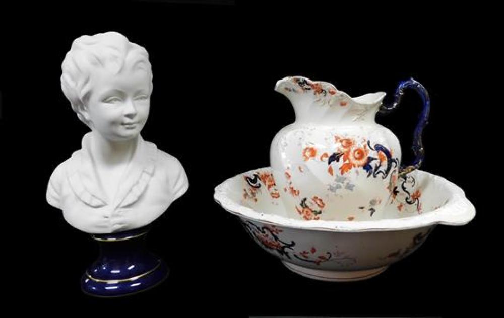 Appraisal: Limoges Parian bust of child and a Crete Stoke Pottery