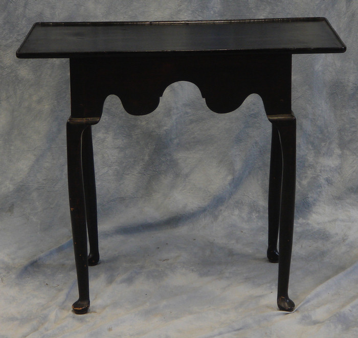 Appraisal: Queen Anne style tray top tea table black painted finish