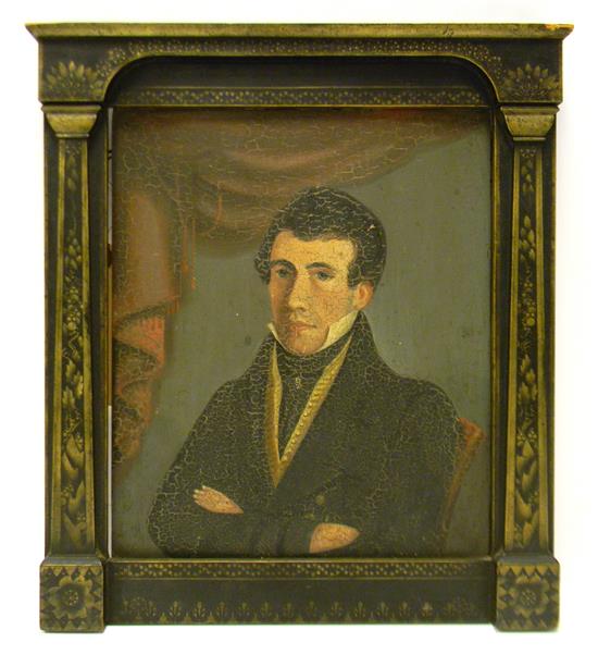 Appraisal: Early th C American portrait c s oil on panel