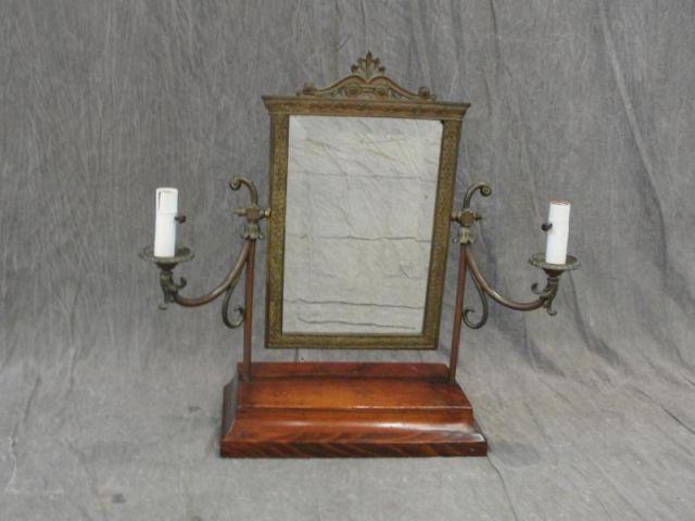 Appraisal: Arm Lighted Gilt Wood Shaving Mirror From a Queens NY