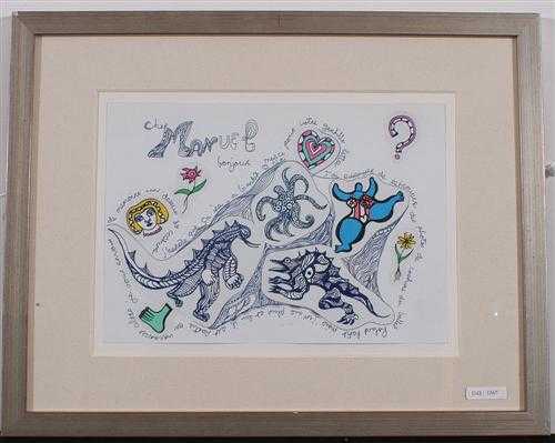 Appraisal: NIKI DE SAINT-PHALLE Neuilly-sur-Seine - San Diego Letter to Manuel