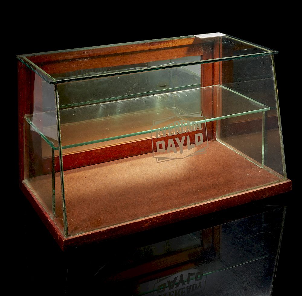 Appraisal: Early th Century Display Case Early th century glass table