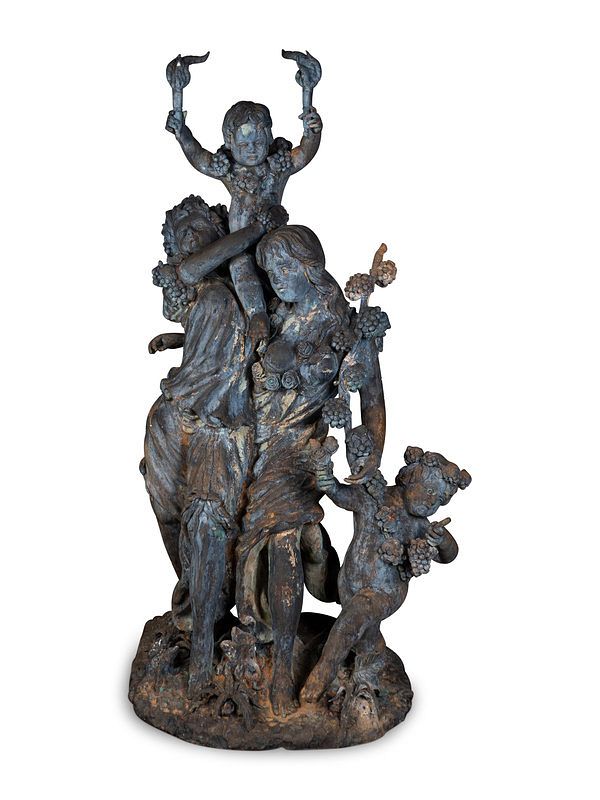 Appraisal: A Large French Bronze Figural Sculpture After Clodion Height x