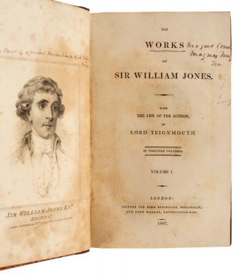 Appraisal: Jones Sir William The Works vols vo cont half calf