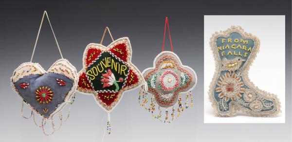 Appraisal: A COLLECTION OF VICTORIAN IROQUOIS BEADED SOUVENIRSThe circa pin cushion