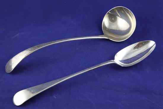 Appraisal: A George V silver Old English pattern soup ladle and