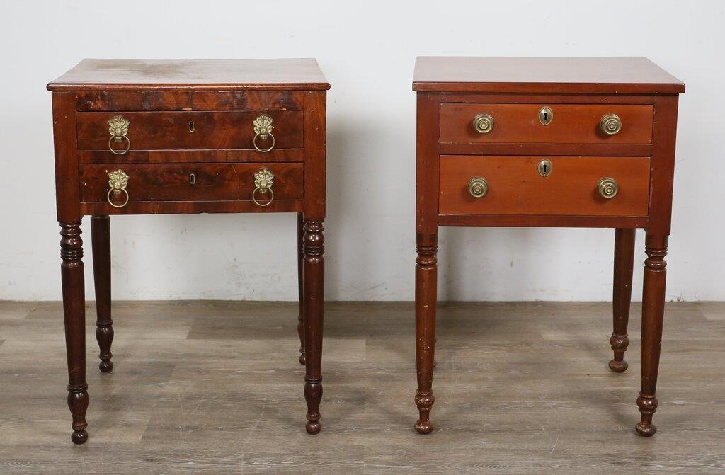 Appraisal: th century work tables Peg legs and bun feet one