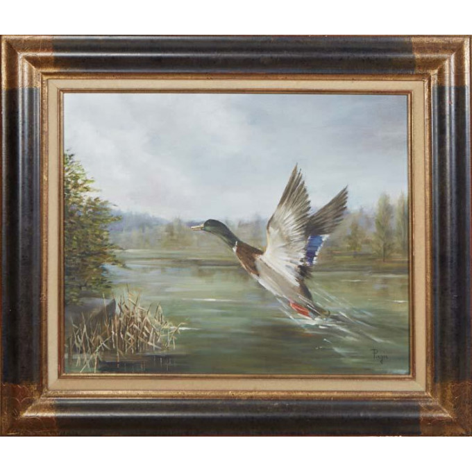 Appraisal: Irene Pages French - Duck in Flight th c oil