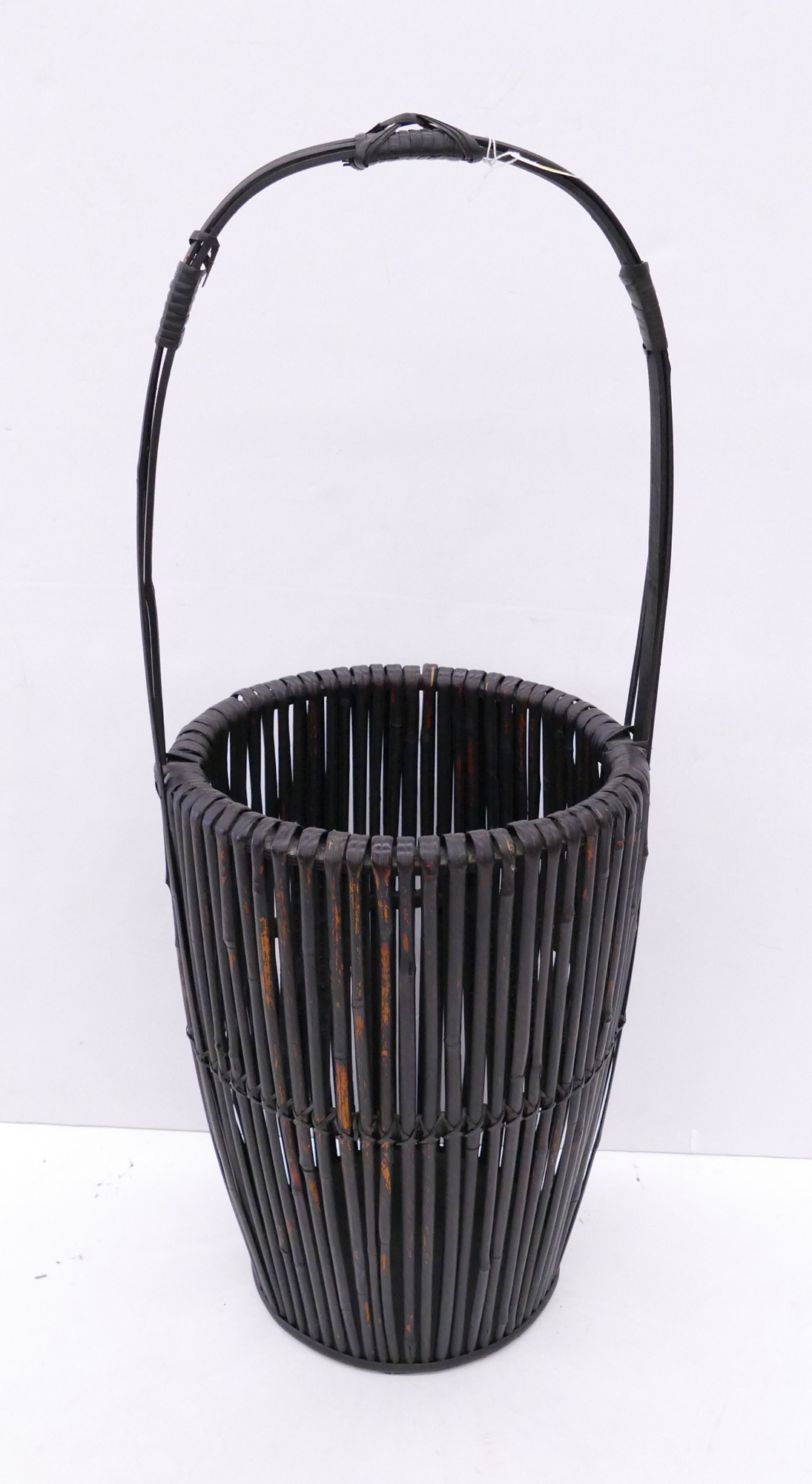 Appraisal: Tall Asian Bamboo Basket- ''