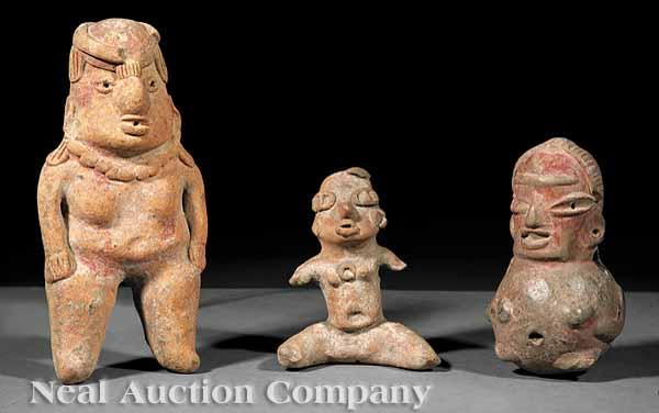 Appraisal: Three Tlatilco Pottery Figures c B C -A D the