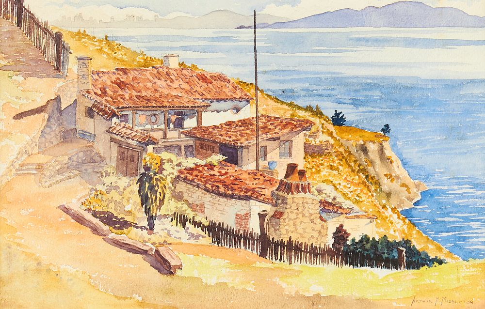 Appraisal: Arthur H Middleton Seaside Watercolor Arthur H Middleton American -