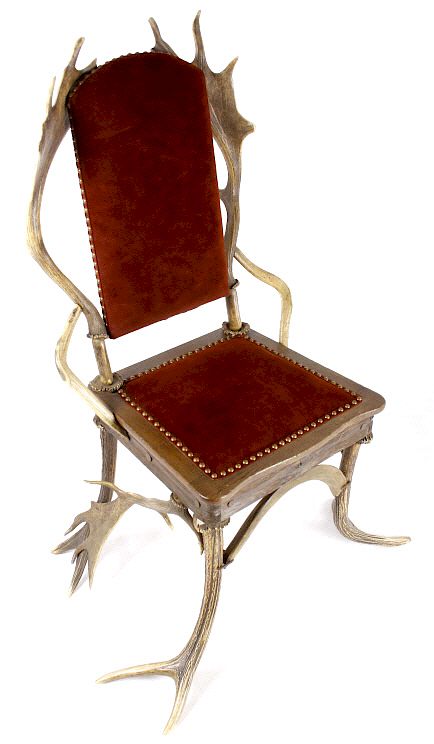 Appraisal: German Fallow Stag Deer Antler Chair c - For auction