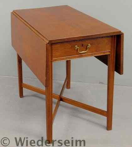 Appraisal: Delaware Valley Chippendale walnut Pembroke drop-leaf table c with square