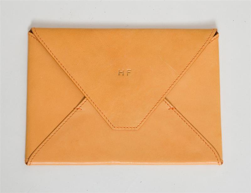 Appraisal: T ANTHONY LEATHER PORTFOLIO Monogrammed 'HF' x in Property of