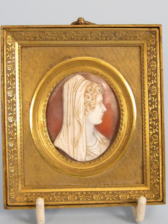 Appraisal: SAULINI A th Century carved shell Cameo showing bust portrait