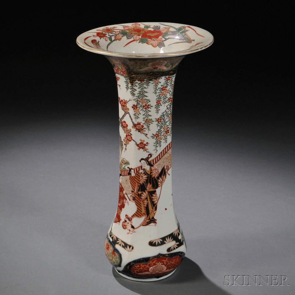 Appraisal: Imari Vase Japan th th century octagonal with a trumpet-shape