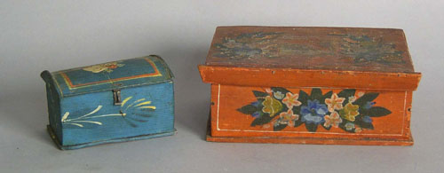 Appraisal: Two painted pine dresser boxes th c h w and